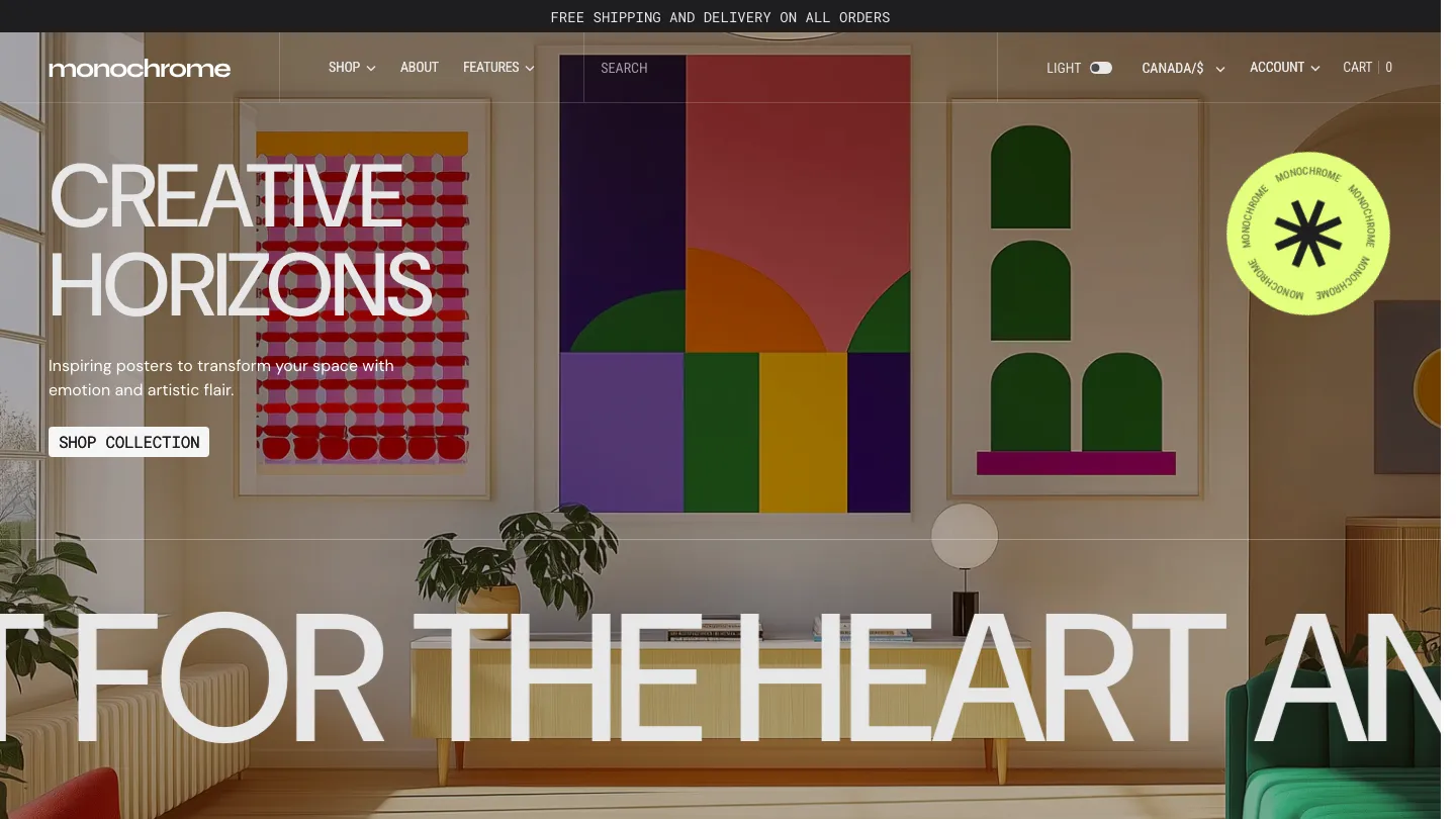 Monochrome - Shopify Retail & E-commerce Website Theme