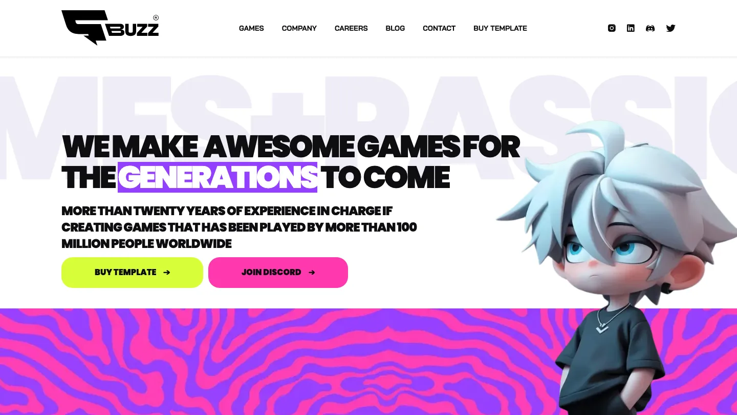 Buzz - Webflow Gaming Website Template